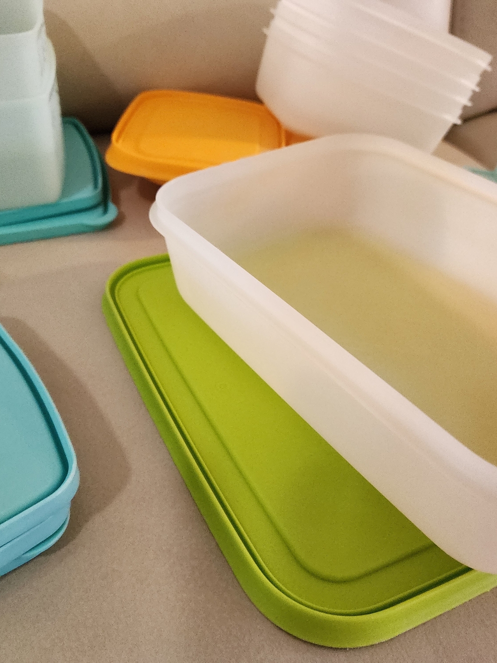 Assorted Color Food Storage Container Set - Multi-Color Tupperware - Picture 4 of 5